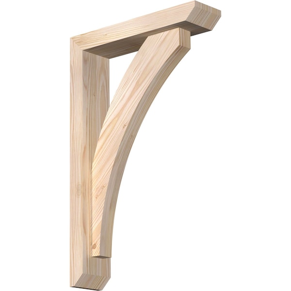 Ekena Millwork Thorton Slat Smooth Bracket w/ Offset Brace, Douglas Fir, 3 1/2"W x 14"D x 22"H BKT0402X14X22THR06SDF - main